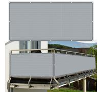 Parasole con occhielli e morsetti, protezione UV, per esterni, 65 x 400 cm, per patio, balcone e terrazza, ideale per la privacy e il sole, colore: grigio