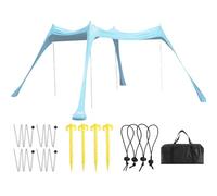 parasole con protezione UV - parasole stabile con UPF50 e 4 aste per cortile, giardino, lago, campo, estate, attività all'aria aperta,