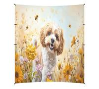 Parasole da campeggio Cockapoo Dog Standing in the Flowers Beach Canopy 320 x 280 cm