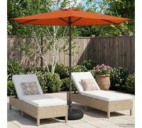 vidaXL Ombrellone da giardino 270 x 270 cm in poliestere rettangolare in terracotta, patio giardino, ombrellone rettangolare moderno, grande tettoia, protezione UV, resistente alle intemperie