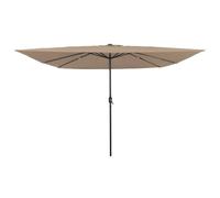 Parasole da sole traspirante e antivento, tenda da giardino, protezione dal vento, parasol da giardino, colore tortora e nero, 295 x 295 x 245 cm, per terrazza, campeggio, piscina, case vacanze