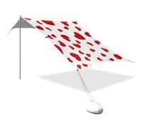 Parasole da spiaggia impermeabile UPF50 con disegni di San Valentino rosso con sacchi di sabbia, pala di sabbia, pali per campeggio, pesca, cortile divertente carpa para la Playa