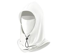 Parasole da uomo con copertura per il collo staccabile, in seta di ghiaccio, leggera, per campeggio, escursionismo, pesca, alpinismo, protezione solare con cappuccio, Bianco tenue., Taglia unica