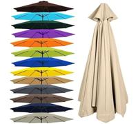 Parasole di ricambio per ombrellone, 4 m, resistente ai raggi UV, a 8 bracci, perfetto per patio, spiaggia e giardino, impermeabile e facile da installare