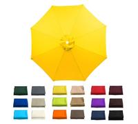 Parasole di ricambio per ombrellone da giardino impermeabile a 6/8 bracci, 2,0 m, 2,5 m, 2,7 m, 3 m, per esterni, patio, piscina, balcone, tessuto (giallo, 3,5 m/8 stecche)