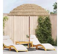 Parasole frangivento, tenda da sole, ombra, parasol da spiaggia, marrone, Ø 206 x 209,5 cm, in acciaio per campeggio, piscina, case vacanze