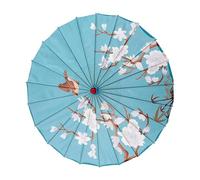 Parasole Giapponese,81cm Ombrelli Cinesi in Seta con Fiori di Prugno Fatto a Mano - Manufatto Portatile Seta Antivento Accessorio Danza per Feste Spettacoli