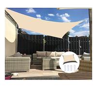 Parasole impermeabile 3 x 6 m, blocco UV 95%, baldacchino da esterno per terrazza sulla spiaggia, include corda inclusa (2,5 x 2,5 m, beige)