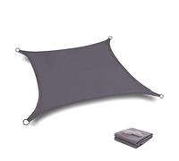 Parasole impermeabile rettangolare 95% protezione UV baldacchino per balcone e patio grigio 4 x 4 m con corda gratuita tenda da sole per protezione solare