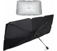 Parasole interno auto, PROTEGGI parabrezza dal sole, chiusura ad ombrello rapido, GRANDE cm 145x79 Blocca il 99.9% dei Raggi UV nero (MISURA 145X79)