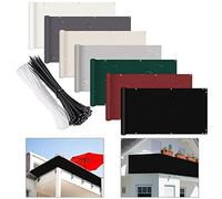 Parasole nero per balcone, 150 x 1000 cm, resistente ai raggi UV, resistente alle intemperie, include fascette per cavi, perfetto per proteggere il ponte del giardino, cortile, cortile