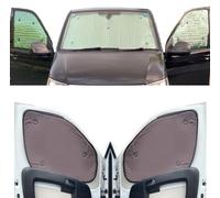 Parasole Parabrezza Auto Parasole Interno Compatibile con Renault Trafic (2014- Date)(Set Completo Swb + Portellone Posteriore) Dorso Marrone,Reversibile e Termico