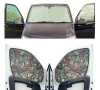 Parasole Parabrezza Auto Parasole Interno Compatibile con VW ID Buzz (2022- Date)(Set Completo + Portellone Posteriore) Dorso Camuffare,Reversibile e Termico