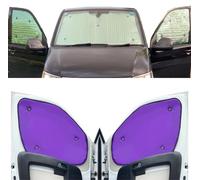 Parasole Parabrezza Auto Parasole Interno Compatibile con VW T7 Transporter (2023- Date)(Set Anteriore) Dorso Viola,Reversibile e Termico