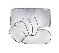 Parasole per auto, 6 pezzi, colore argento, pieghevole, portatile, protezione dai raggi UV, per SUV, camion