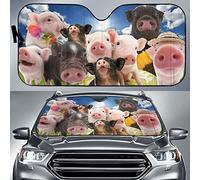 Parasole per Auto Anti-UV Copri Parabrezza per Car Pieghevole Copri Vetro Car Universale per SUV Camion Estate Amante degli Animali da Fattoria della Famiglia dei Maiali E dei Bovini L