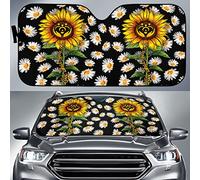 Parasole per Auto Anti-UV Copri Vetro Car Pieghevole Copri Parabrezza per Car Universale per SUV Estate Camion Gesù Girasoli con Margherite Assistente Sociale M