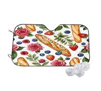 Parasole per auto Bread and Roses, parasole pieghevole per veicoli, 27,5×51,2 pollici