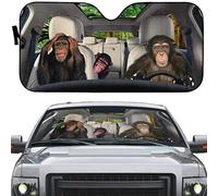 Parasole per Auto Impermeabile Car Parabrezza Parasole Anti-UV Parasole per Parabrezza Anteriore Universale per Camion SUV Auto Famiglia di Animali Scimmia nella Guida A Sinistra della Strada M