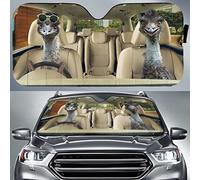 Parasole per Auto Impermeabile Copri Vetro Car Portabile Copri Parabrezza per Car Universale per SUV Camion Estate Emù su Ruote - Animali Felici sulla Strada - Guida A Destra L