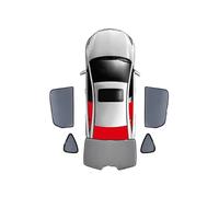Parasole per auto per Seat Ateca SUV 2016-2024, parasole per finestrino anteriore e posteriore, tenda visiera in nylon magnetica personalizzata,AII-Black-5PCS Rear+Train+Back