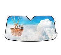 Parasole per Auto Pieghevole Copri Vetro Car Anti-UV Copri Parabrezza per Car Universale per Estate Camion SUV Cesto per Cani Cielo Blu Nuvola S