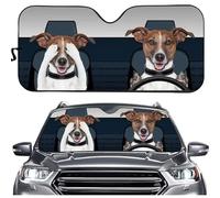 Parasole per Auto Pieghevole Copri Vetro Car Portabile Copri Parabrezza per Car Universale per Camion SUV Estate Cani Cavoodle, Divertenti Cani Cavoodle alla Guida di Un'Auto L