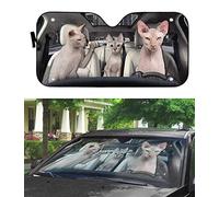 Parasole per Auto Portabile Parasole Auto Parabrezza Impermeabile Copri Parabrezza per Car Universale per Camion Estate SUV Famiglia di Gatti sulla Strada M