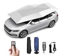 Parasole per Auto, Portatile Tenda per Auto, Design Antivento a 5 Sezioni, Funzionamento Manuale/Automatico, Con Telecomando E Batteria Rimovibile, Per Parcheggio All'aperto Grey-4.20m