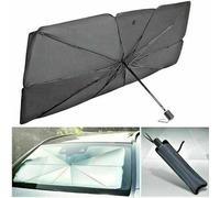 PARASOLE PER AUTO SCUDO ANTERIORE 130X75 OMBRELLO PORTATILE PARABREZZA NERO NEW