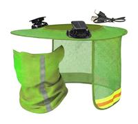 Parasole per casco di protezione - Ventilato e Comodo per Tutta la Testa | Parasole per casco da lavoro con ventola - per Agricoltori, Edilizia, Lavori Agricoli e Tetti