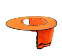 Parasole per casco di sicurezza, con patta per il collo e striscia riflettente, per lavori di costruzione, alta visibilità, protezione UV (arancione fluorescente)