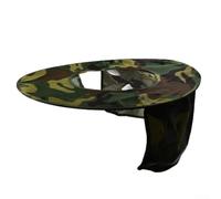 Parasole per casco di sicurezza, con patta per il collo e striscia riflettente, per operai edili, alta visibilità, per esterni, copertura rigida (verde mimetico)