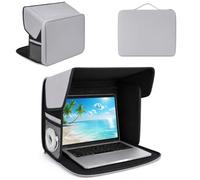 Parasole per computer portatile da 12 a 16 pollici, custodia a cappuccio anti-riflesso con protezione della privacy, angolo regolabile pieghevole, borsa per computer 2 in 1 per il lavoro all'aperto