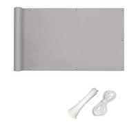 Parasole per esterni, 1 x 4 m, resistente al vento e all'acqua, per balcone, patio, portico e cortile, protezione in poliestere grigio chiaro