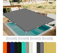 Parasole per esterni, 2,8 x 5,5 m, 98% protezione UV durevole in poliestere per patio, feste, eventi, colore grigio chiaro