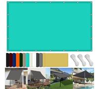 Parasole per esterni a bordo piscina, 160 x 350 cm, tessuto in poliestere resistente ai raggi UV, con occhielli, perfetto per patio, prato e terrazza, copertura protettiva per filetto blu cielo