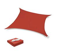 Parasole per esterni, impermeabile, rettangolare, vela per giardino, terrazza, piscina, spiaggia, protezione UV, portatile, 2 x 4 m, 3 x 5 m, rosso ruggine, perfetto per l'estate