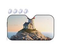 Parasole per parabrezza auto 3D Seaside Lighthouse 2025 pieghevole parasole per auto divertente parasole per parabrezza anteriore per interni automobilistici protezione solare media