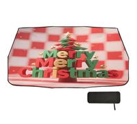 Parasole per parabrezza auto, 58 x 29,7 cm, con lettere natalizie 3D, rosso e bianco, ruotabile a 360°, protezione contro i raggi UV e il calore, per auto, SUV, camion