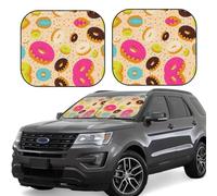 Parasole per parabrezza auto, a forma di ciambella, 2 pezzi, pieghevole, per auto, offre una protezione completa e mantiene il fresco con gli interni dell'auto e SUV