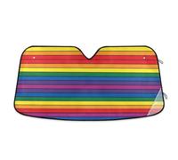 Parasole per parabrezza auto a strisce arcobaleno rosso pieghevole riflettente parasole mantiene il veicolo fresco 57 × 31,5 cm