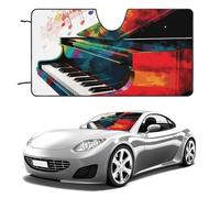 Parasole per parabrezza auto colorato per tastiera pianoforte, mantiene fresco l'interno dell'auto, 139,7 x 76,2 cm, parasole pieghevole per finestrino anteriore, scudo termico per SUV, camion, blocca