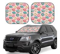 Parasole per parabrezza auto, colore blu rosa bianco stampato ciambella parasole per auto, parasole per auto, offre una protezione completa