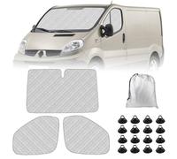 Parasole per Parabrezza Auto compatibile con 2001-2014 Renault Trafic, 3 Pezzi Pieghevole Parasole per Interni Auto, Set di Tappetini Termici Interni con Borsa Portaoggetti