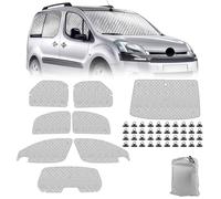 Parasole per parabrezza auto compatibile con Citroen Berlingo 2008-2018, set di protezione solare per parabrezza, materassino termico interno con custodia, parasole pieghevole