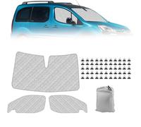 Parasole per Parabrezza Auto compatibile con Citroen Berlingo 2018-2026, 3 Pezzi Pieghevole Parasole per Interni Auto, Set di Tappetini Termici Interni con Borsa Portaoggetti