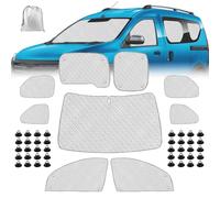 Parasole per Parabrezza Auto compatibile con Dacia Dokker 2015-2025, 9 Pezzi Pieghevole Parasole per Interni Auto, Set di Tappetini Termici Interni con Borsa Portaoggetti