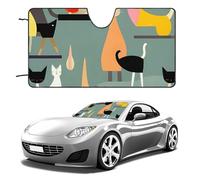 Parasole per parabrezza auto con gatti di arte moderna Mid-Century, mantiene fresco l'interno dell'auto, 129,5 x 71,1 cm, parasole pieghevole per finestrino anteriore, scudo termico per SUV, camion