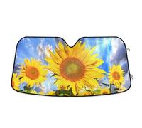 Parasole per parabrezza auto, con girasole, cielo, nuvole, pieghevole, blocca i raggi UV